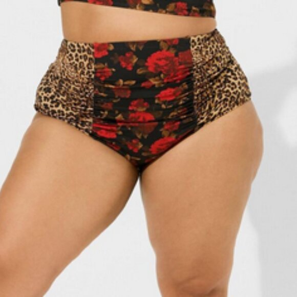 High Rise Ruched Swim Bottom - Picture 4 of 4